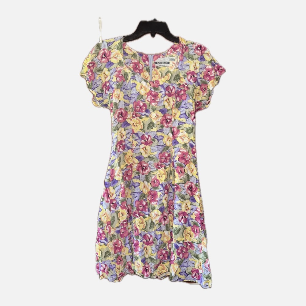 Joni Blair Floral Dress with Ruffle Sleeves
